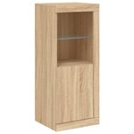 vidaXL Buffets avec lumières LED 3 Pièces chêne sonoma bois d'ingénierie