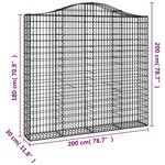 vidaXL Paniers à gabions arqués 2 Pièces 200x30x180/200 cm Fer galvanisé