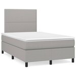 vidaXL Sommier à lattes de lit matelas LED gris clair 120x190 cm tissu