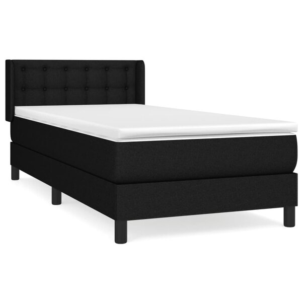 vidaXL Sommier à lattes de lit et matelas Noir 80x200 cm Tissu