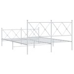 vidaXL Cadre de lit métal avec tête de lit/pied de lit blanc 160x200cm