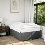 vidaXL Cadre de lit sans matelas gris foncé 120x190 cm tissu