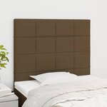 vidaXL Têtes de lit 2 Pièces Marron Foncé 80x5x78/88 cm Tissu