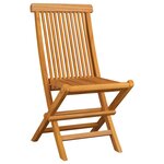 vidaXL Chaises de jardin et coussins vert lot de 6 Bois de teck massif