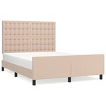 vidaXL Cadre de lit avec tête de lit Cappuccino 140x190 cm Similicuir