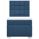 vidaXL Sommier à lattes de lit avec matelas Bleu 90x190 cm Tissu