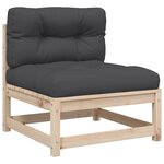 vidaXL Salon de jardin 3 Pièces avec coussins bois de pin massif