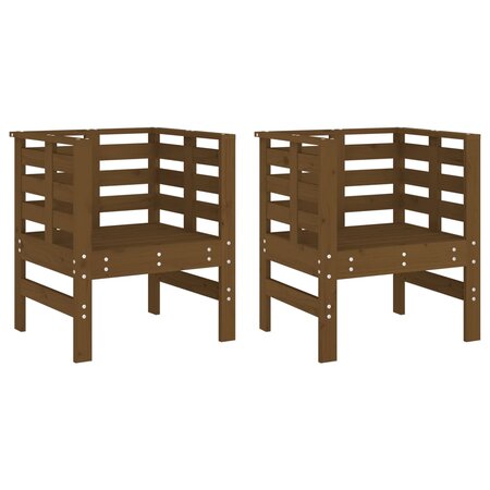 vidaXL Chaises de jardin lot de 2 marron miel 61 5x53x71 cm pin massif