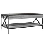 vidaXL Table basse avec LED infini sonoma gris 90x50x38 cm