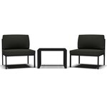 vidaXL Jeu de canapés de jardin 3 Pièces et coussins Aluminium Anthracite