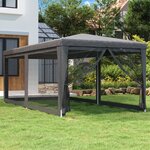 vidaXL Tente de fête avec 6 parois latérales en maille Anthracite 3x6m