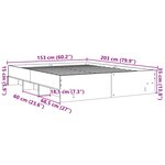 vidaXL Cadre de lit sans matelas chêne sonoma 150x200 cm