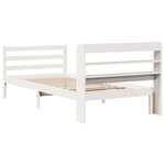 vidaXL Cadre de lit avec tête de lit blanc 90x200cm bois de pin massif