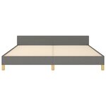 vidaXL Cadre de lit avec tête de lit Gris foncé 180 x 200 cm Tissu