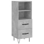 vidaXL Buffet haut Gris béton 34 5x34x180 cm Bois d'ingénierie