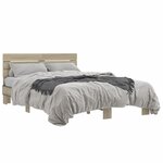 vidaXL Cadre de lit chêne sonoma 140x200 cm bois d'ingénierie et métal