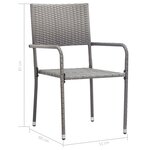 vidaXL Ensemble à manger de jardin 9 Pièces Gris