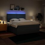 vidaXL Sommier à lattes de lit avec matelas Bleu 180x200 cm Tissu