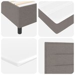 vidaXL Lit à Ressorts avec Matelas & LED Taupe 100x200 cm Tissu