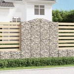 vidaXL Paniers à gabions arqués 4 Pièces 200x30x220/240 cm fer galvanisé