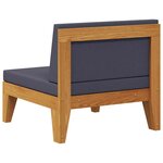 vidaXL Canapé central sectionnel et coussins gris foncé Bois d'acacia