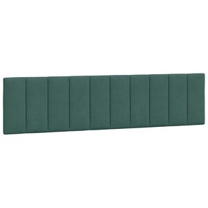 vidaXL Coussin de tête de lit vert foncé 200 cm velours