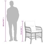 vidaXL Ensemble à manger de jardin 5 Pièces et coussins marron poly rotin