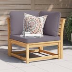 vidaXL Canapé d'angle de jardin coussins 73x73x65cm bois massif acacia