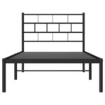 vidaXL Cadre de lit métal avec tête de lit noir 107x203 cm