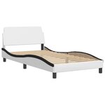 vidaXL Cadre de lit avec lumières LED blanc noir 100x200 cm similicuir