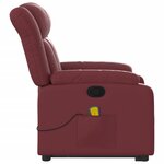 vidaXL Fauteuil inclinable de massage Rouge bordeaux Similicuir