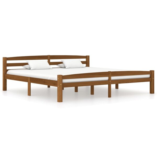 vidaXL Cadre de lit Marron miel Bois de pin massif 180x200 cm