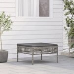 vidaXL Tabouret de jardin avec coussin gris résine tressée