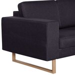 vidaXL Canapé à 3 places Tissu Noir