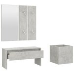 vidaXL Ensemble de meubles de couloir Gris béton Bois d'ingénierie