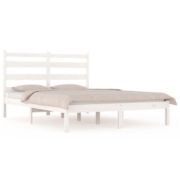 vidaXL Cadre de lit Blanc Bois de pin massif 200x200 cm