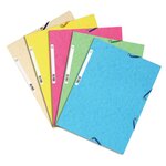 Chemise 3 Rabats À Élastiques Carte Lustrée 400g/m2 ® - A4 - Couleurs Assorties Pastels - X 50 - Exacompta