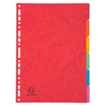 Intercalaires Carte Lustrée 400g 6 Positions - A4 - Couleurs Assorties - X 50 - Exacompta