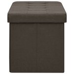 vidaXL Banc de rangement pliable Marron foncé Faux lin