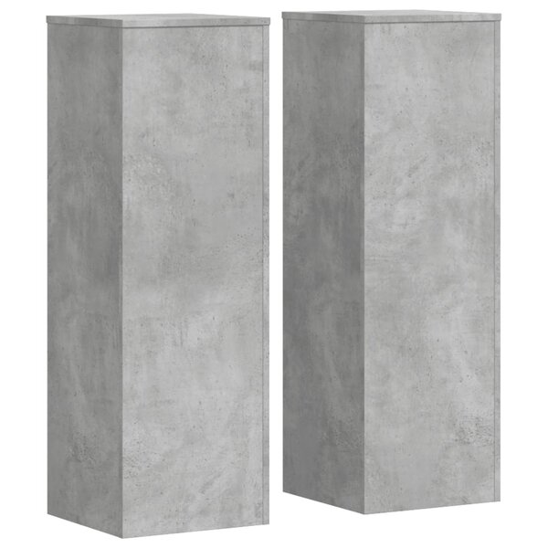 vidaXL Supports pour plantes 2 Pièces gris béton bois d'ingénierie
