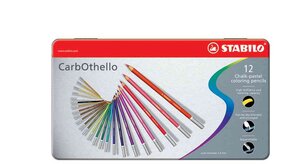 Boîte métal de 12 Crayon de couleur Fusain Pastel CarbOthello Arty+ STABILO