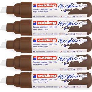 Marqueur acrylique large 5000 marron chocolat 5-10 mm x 5 EDDING