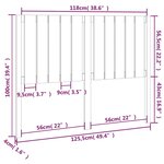 vidaXL Tête de lit Blanc 125 5x4x100 cm Bois massif de pin