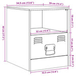 vidaXL Table de chevet blanc 34 5x39x44 cm acier