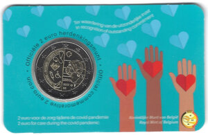 Monnaie 2 euros belgique 2022 - soins pandémie coincard version flamand
