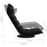vidaXL Chaise de sol pivotante Noir Velours