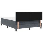 Lit à sommier box avec matelas gris foncé 140x200 cm en velours