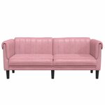 vidaXL Canapé à 2 places rose velours