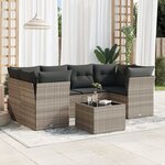 vidaXL Salon de jardin avec coussins 7 Pièces gris clair résine tressée