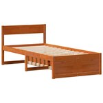 vidaXL Cadre de lit sans matelas cire marron 75x190 cm bois pin massif
